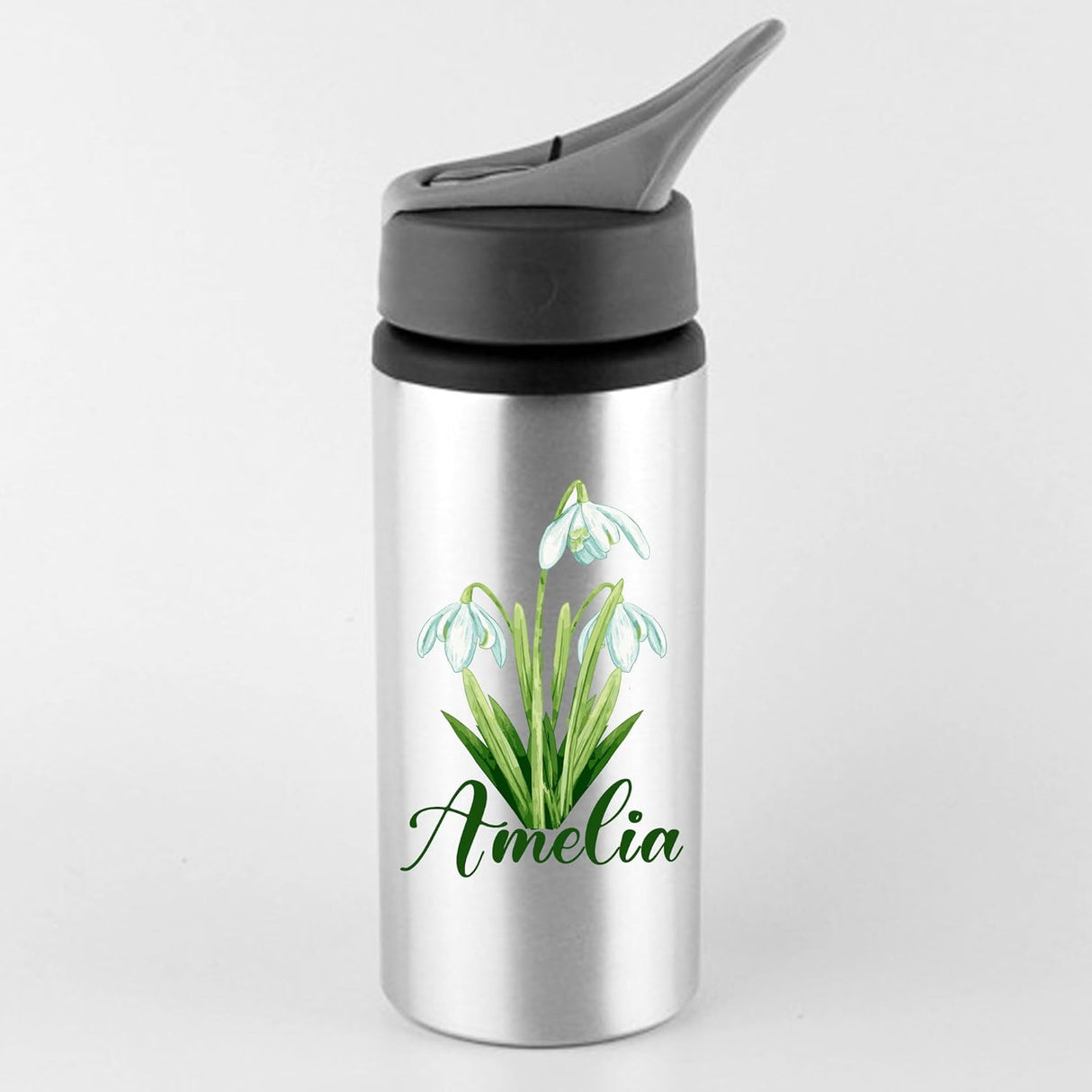 Snowdrop Personalised name Water bottle School drink Water bottle stainless steel