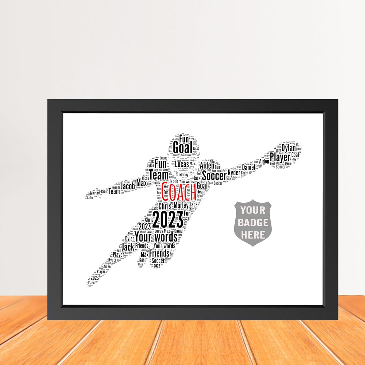 Personalized American football Word Art Print
