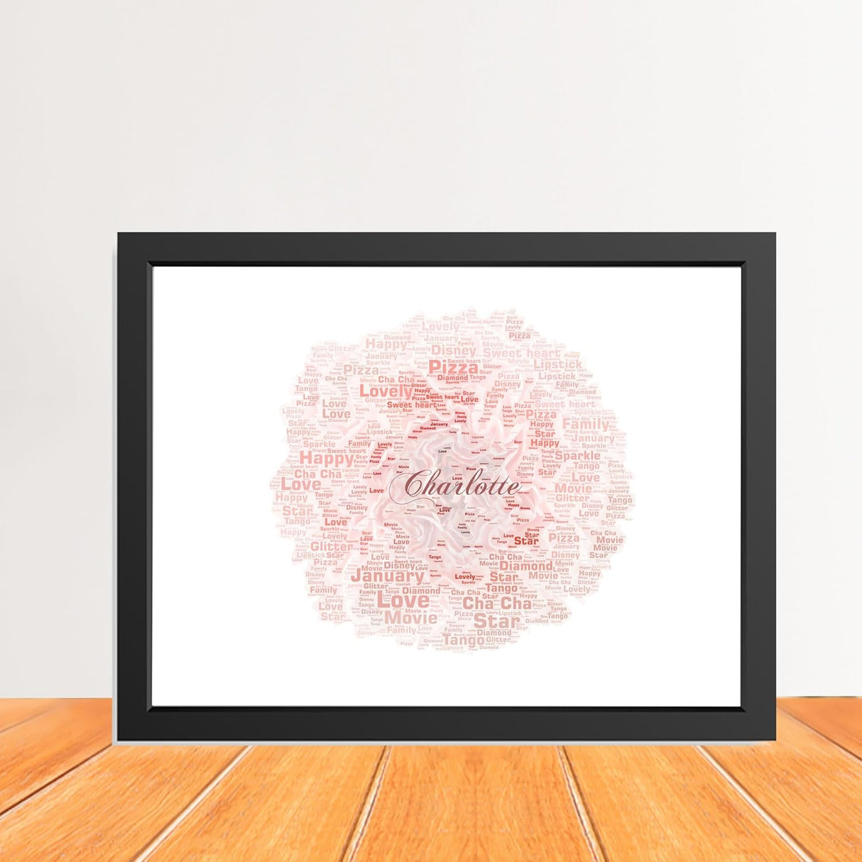Personalised Birth Flower Gifts - Carnation flower Word Art Print