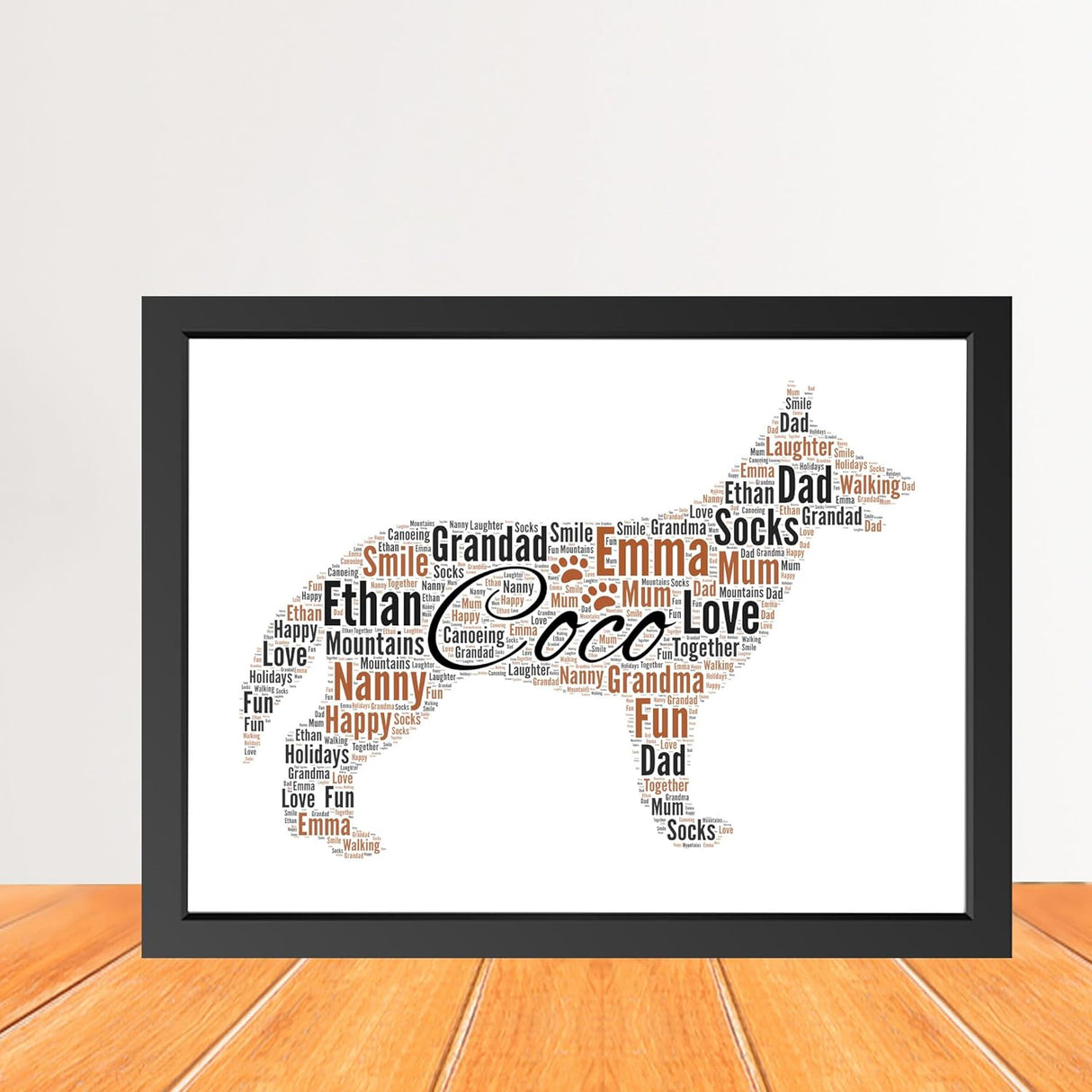 Personalised German Shepherd Dog Print Word Art