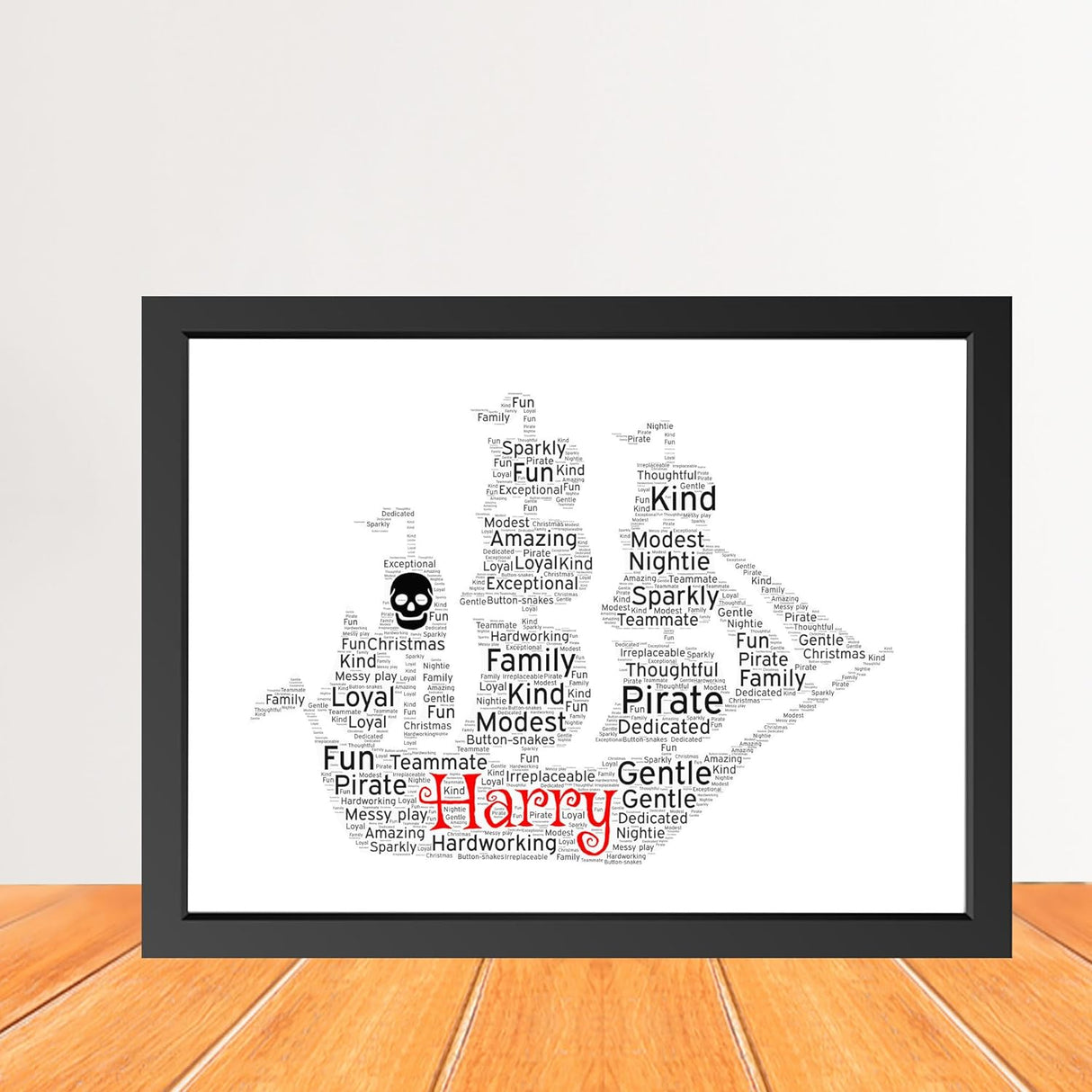Personalized Pirate ship Word Art Print