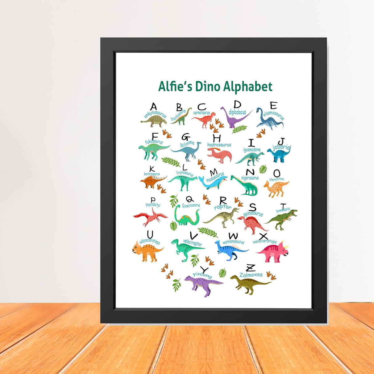 Personalised Dinosaur Print - A5, A4 A3 Prints & Framed Wall Art