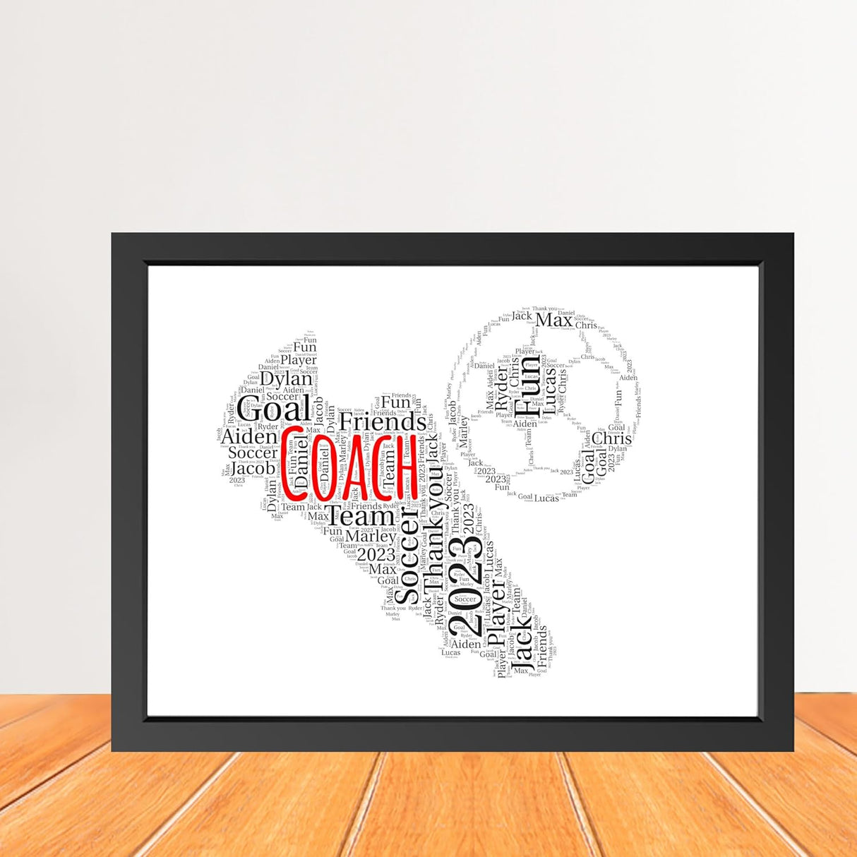 Score big with a Custom Football Shoes Word Art Print!