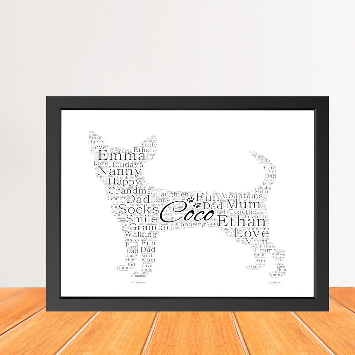 Personalised Chihuahua Dog Print Word Art Print