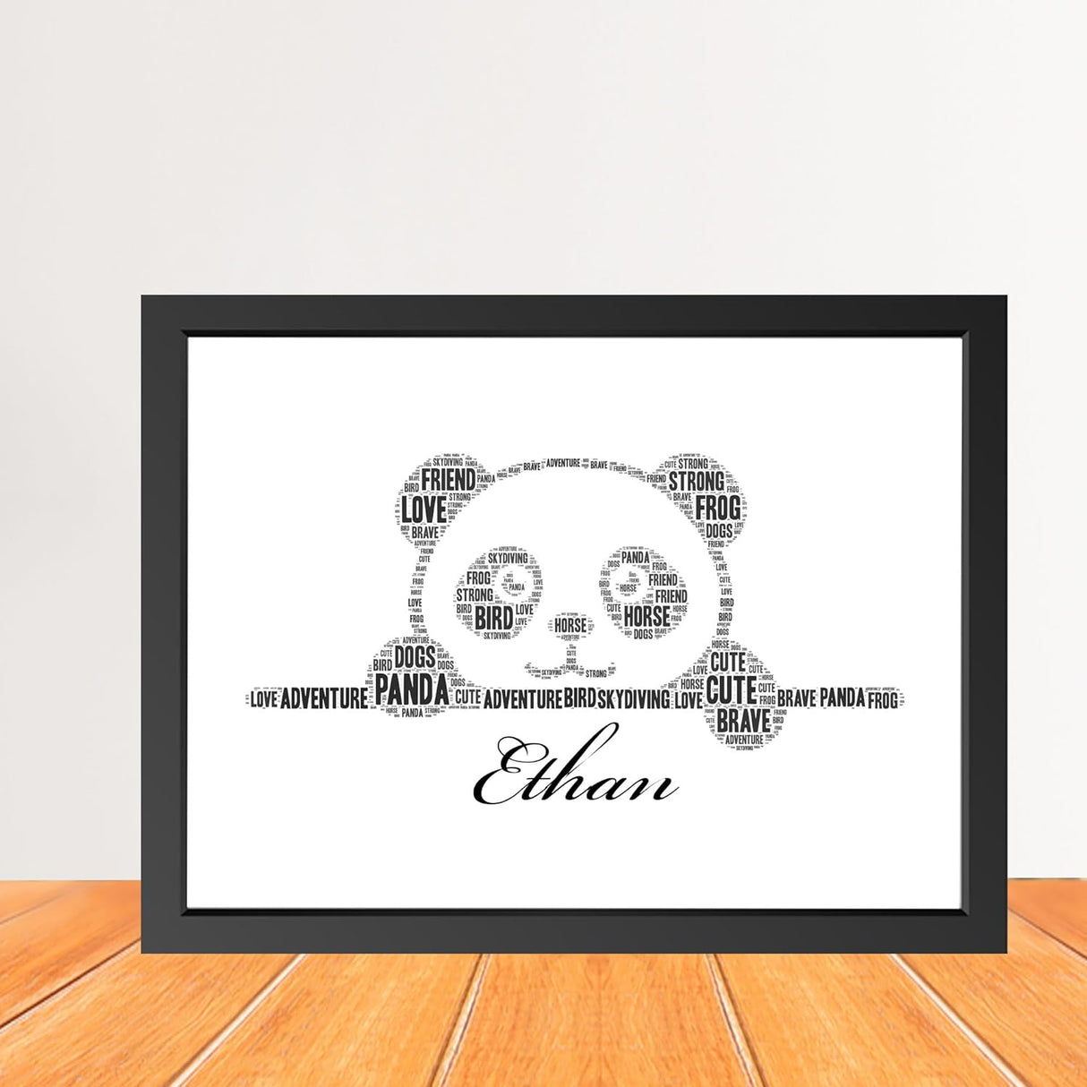 Personalized Panda Word Art Print