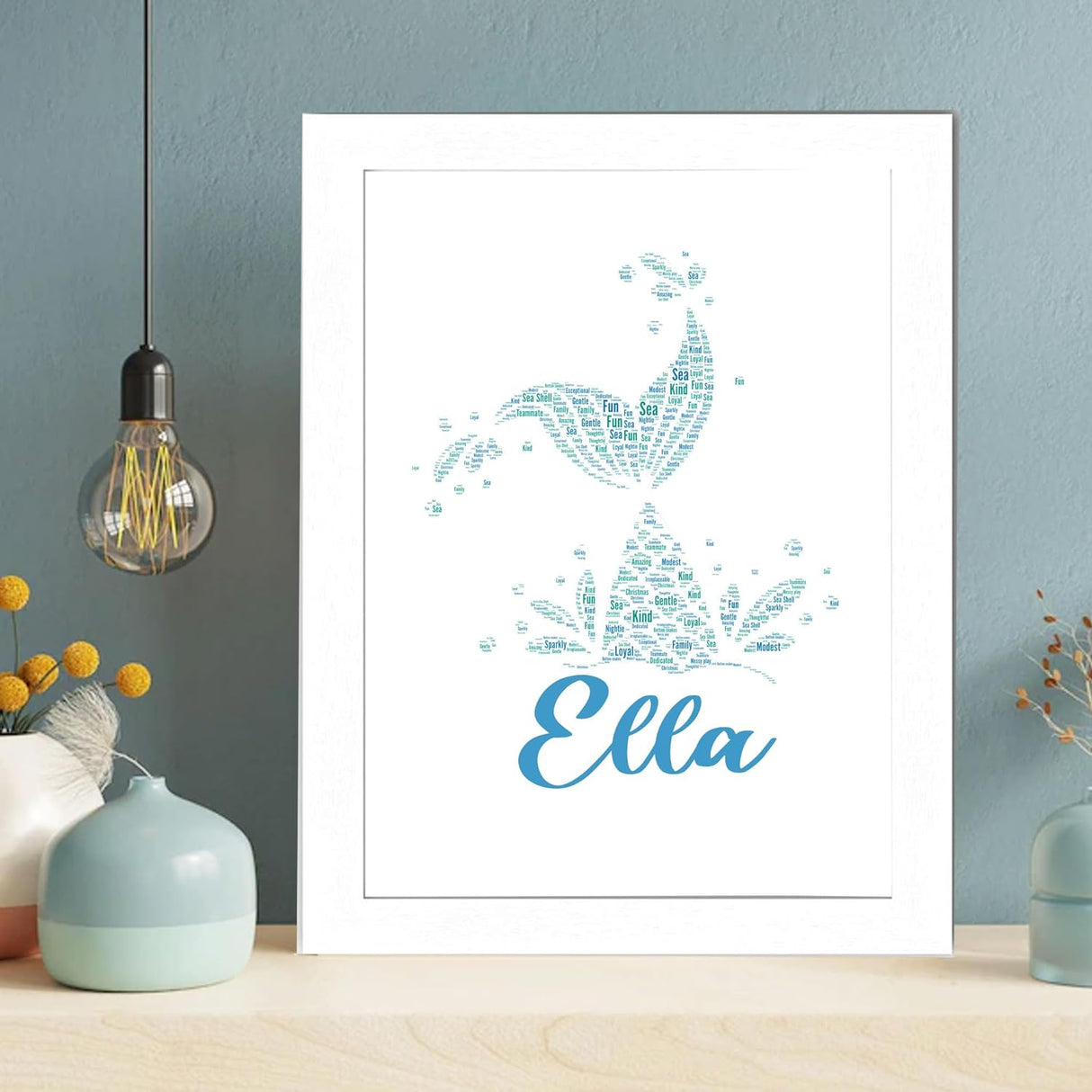 Personalized Mermaid Word Art Print