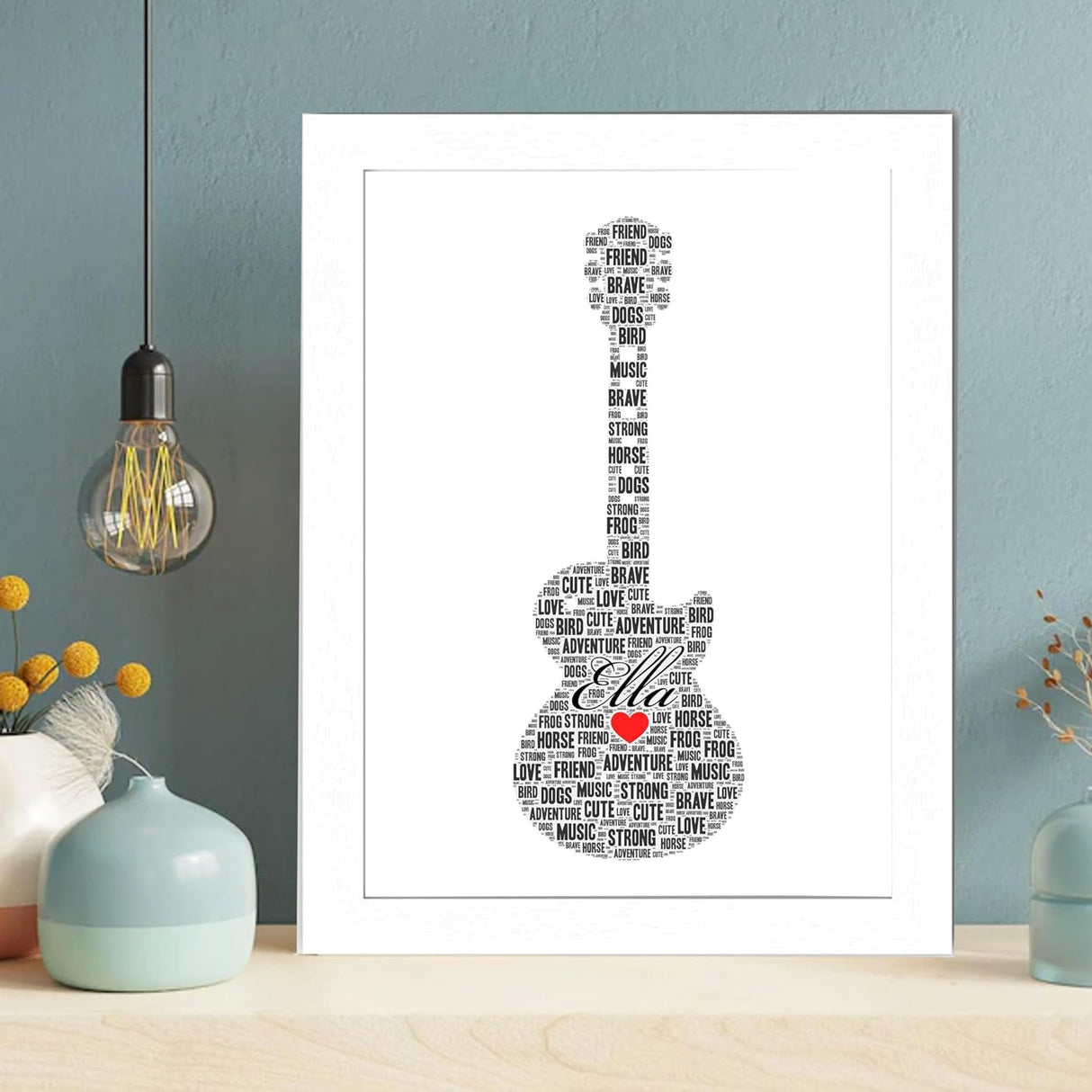 Personalized Guitar Word Art Print