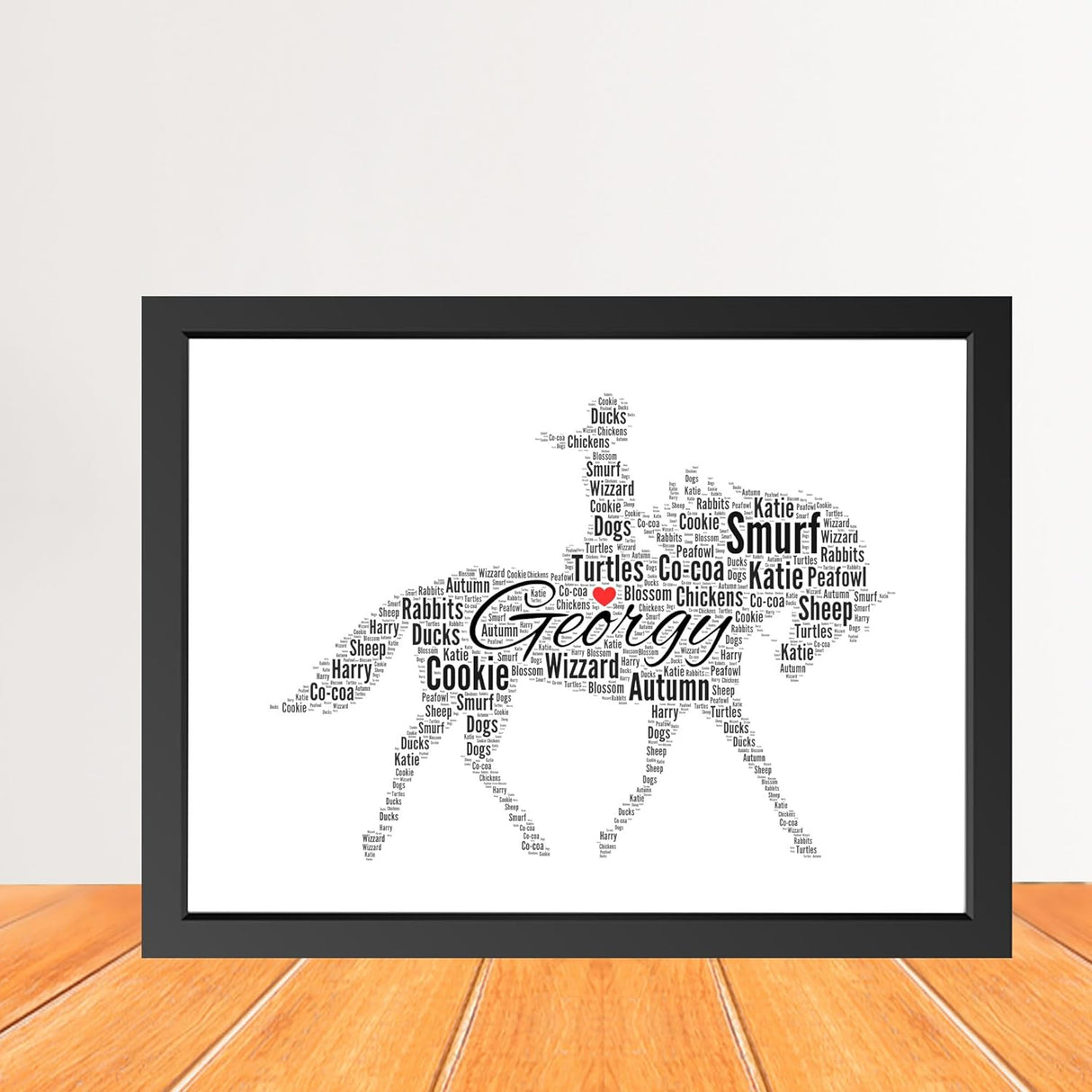 Personalized Female Horse rider Word Art Print