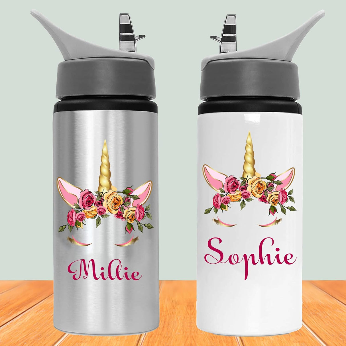 Personalised Unicorn Pre-School Water Bottle for Kids