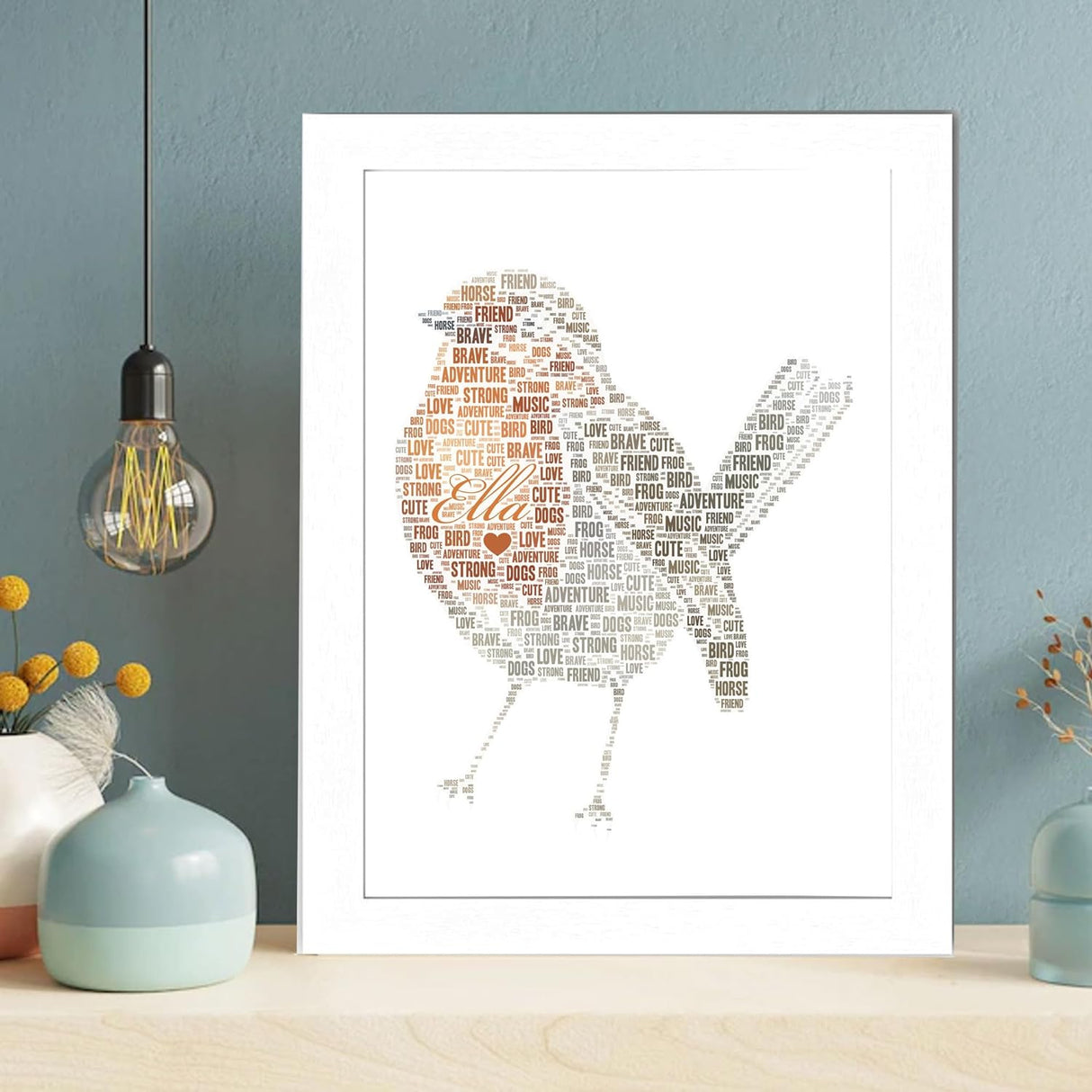 Personalized Robin Bird Word Art Print
