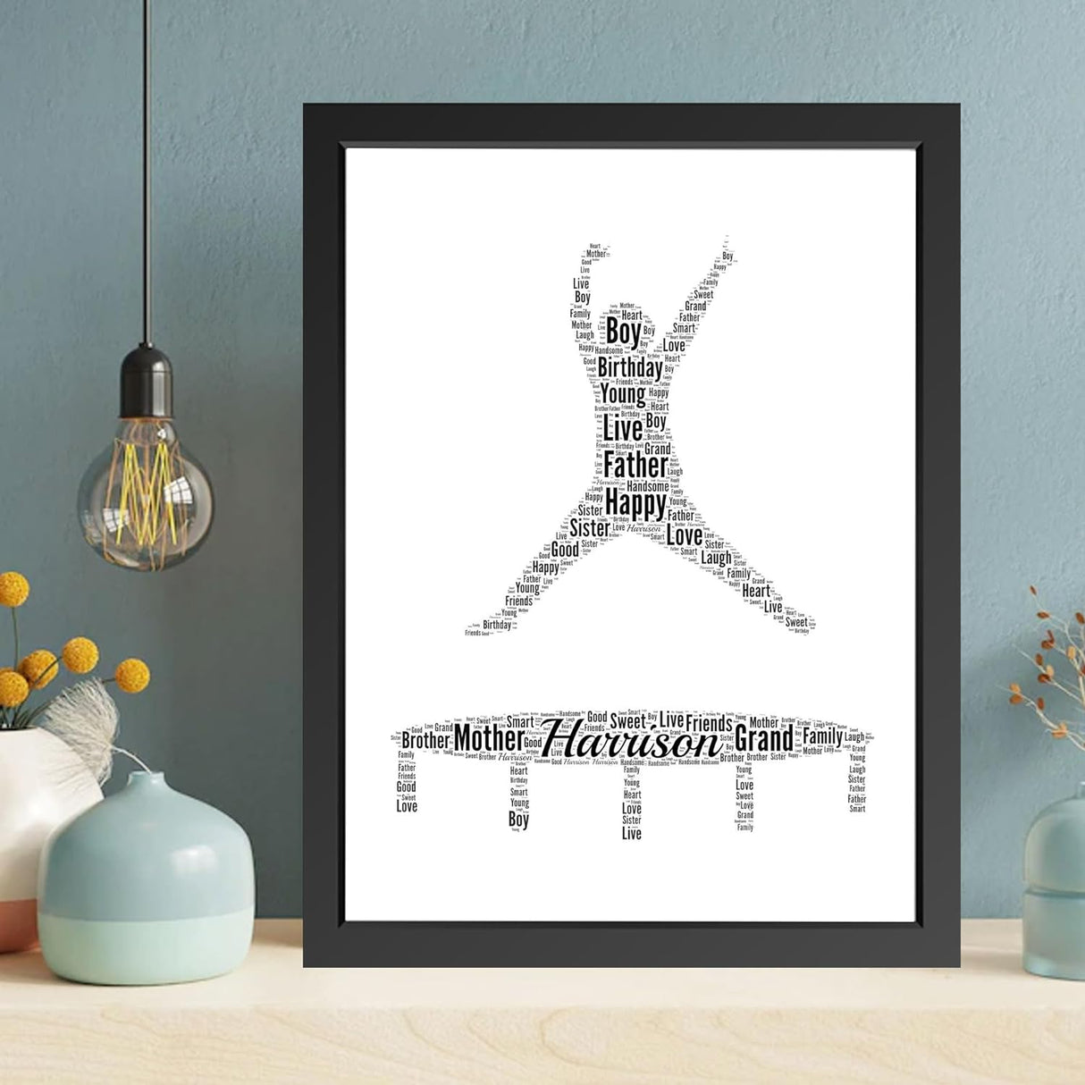 Personalised Trampolining Word Art Wall Print