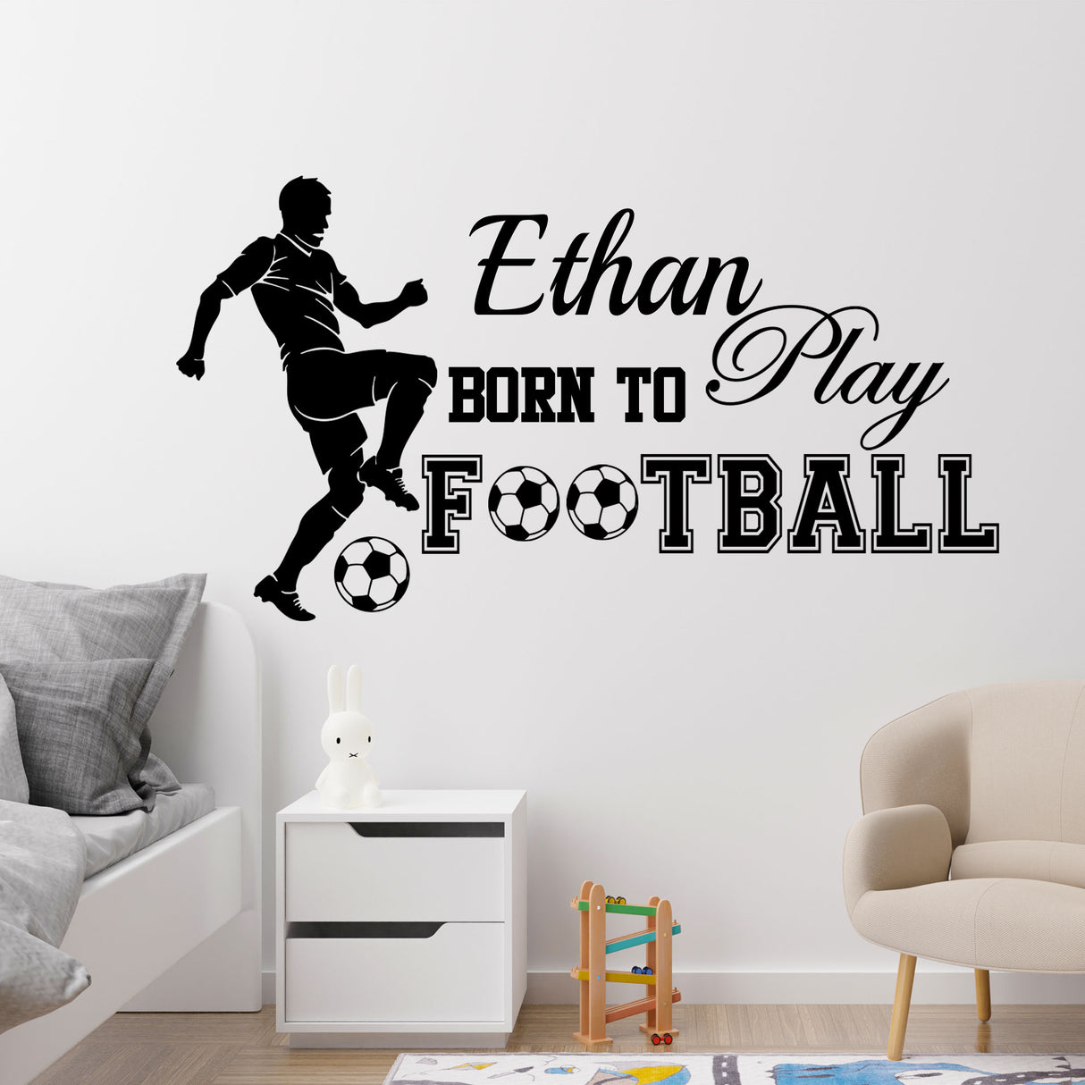 Born to Play Football - Personalised Quote Wall Sticker