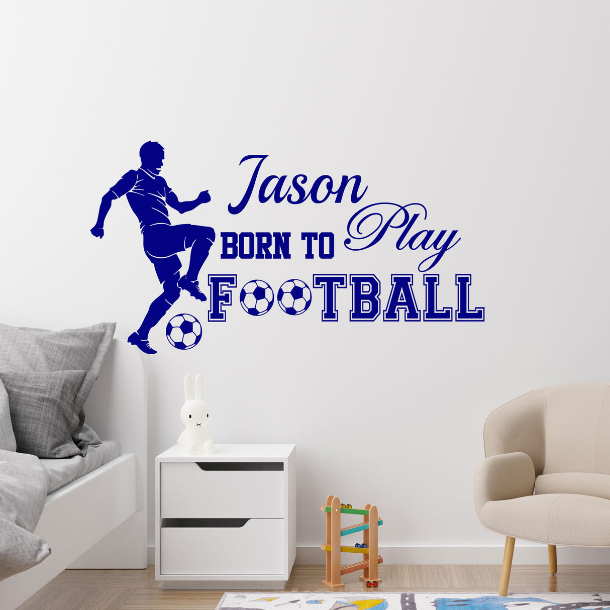 Born to Play Football - Personalised Quote Wall Decals