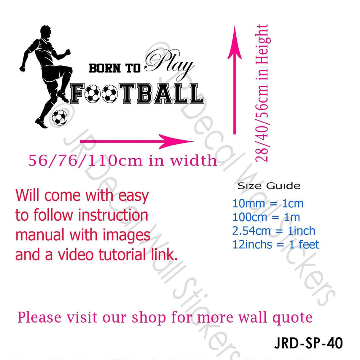 Born to Play Football - Custom Quote Wall Sticker