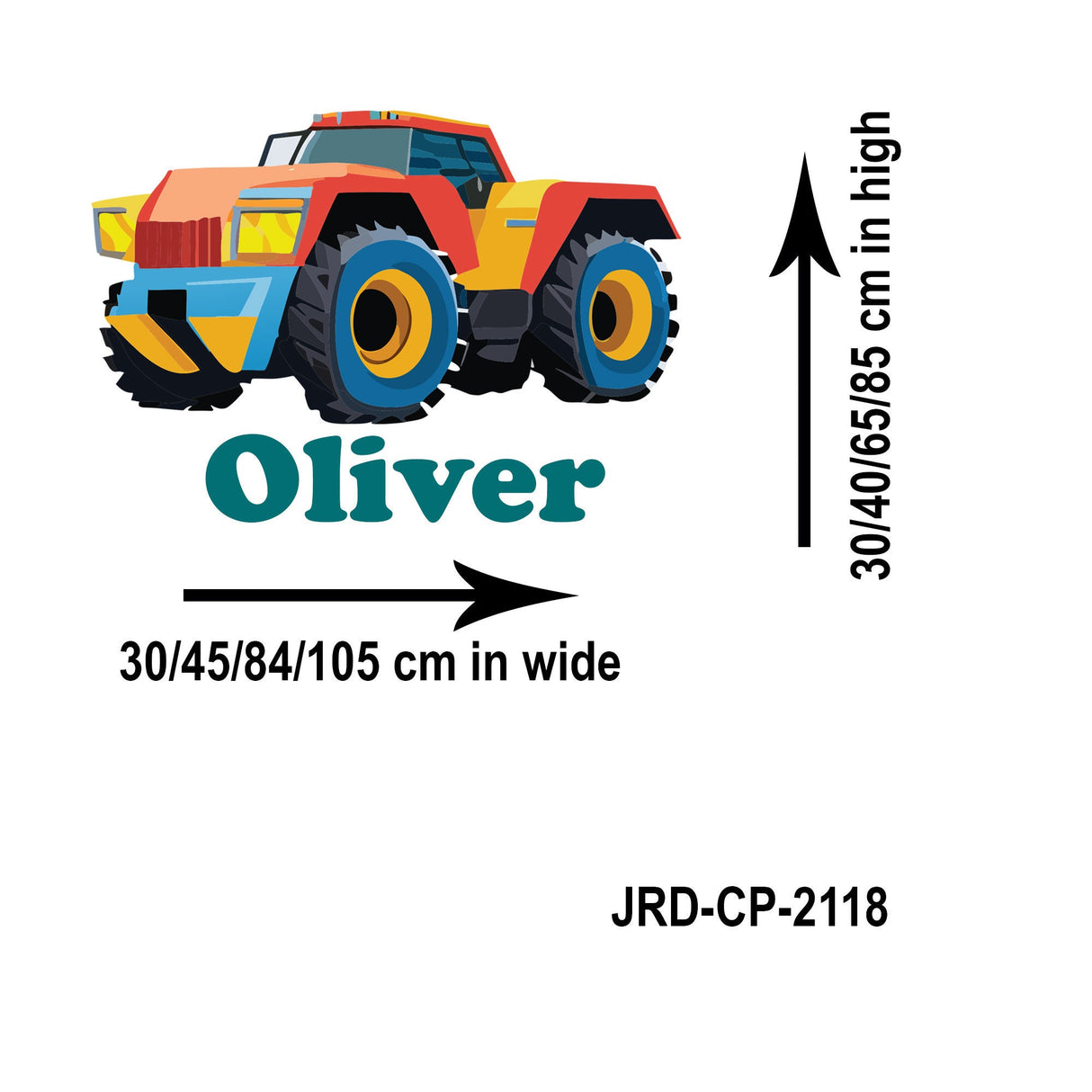Colourful Monster Truck Wall Decals