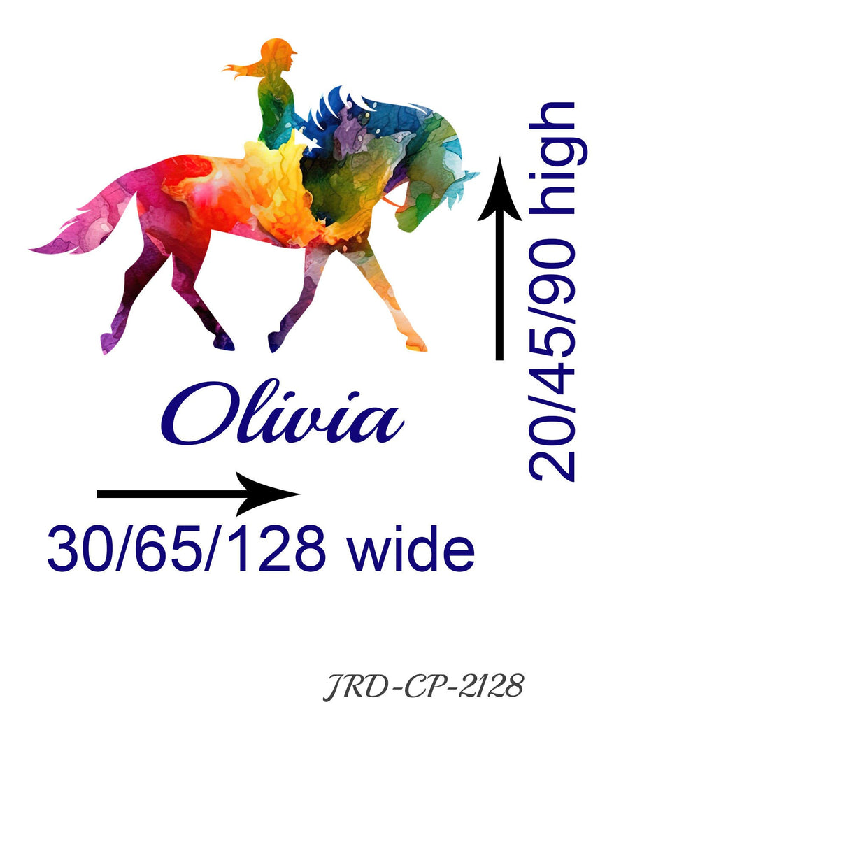 Dressage Horse and Equine stickers with name