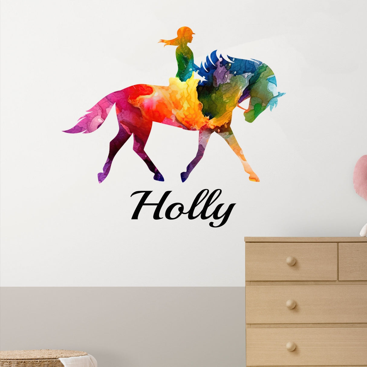 Dressage Horse and Rider Equine Personalised Wall Sticker