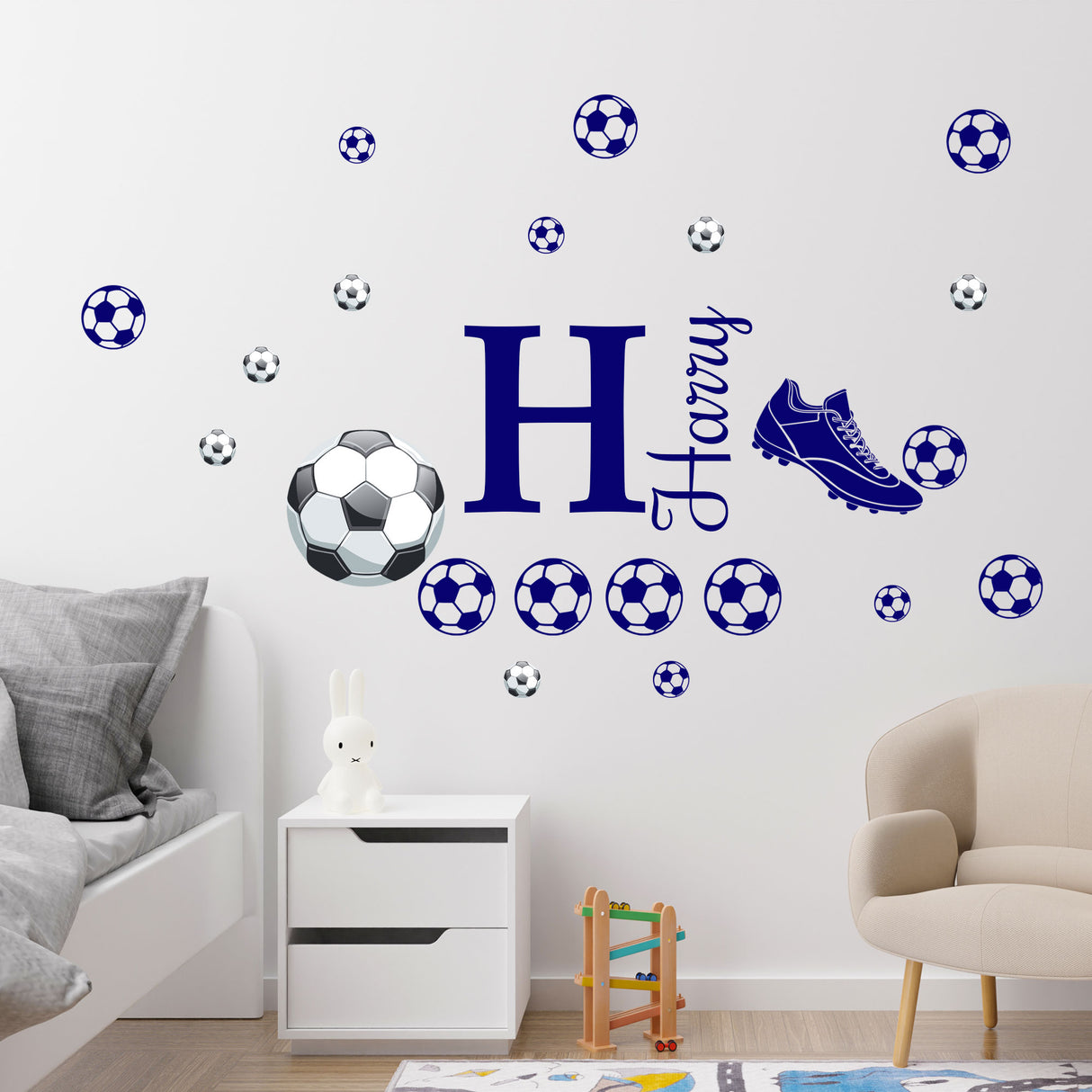 Custom Football Name Wall Stickers – Personalised Football Boot & Ball