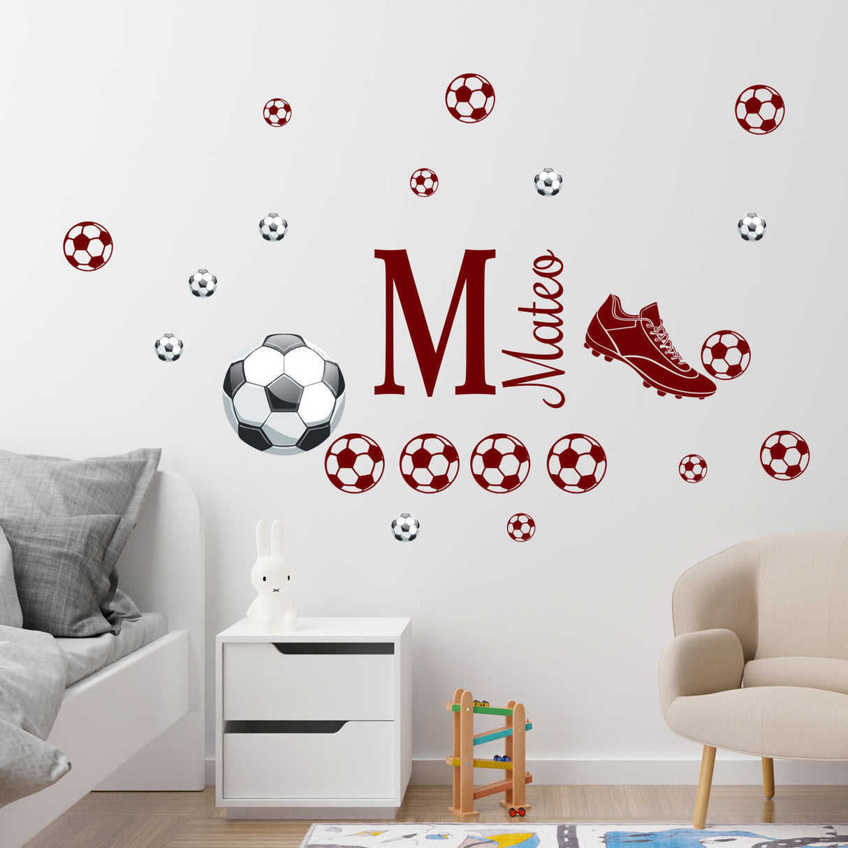 Custom Football Name Wall Stickers – Personalised Football Boot & Ball