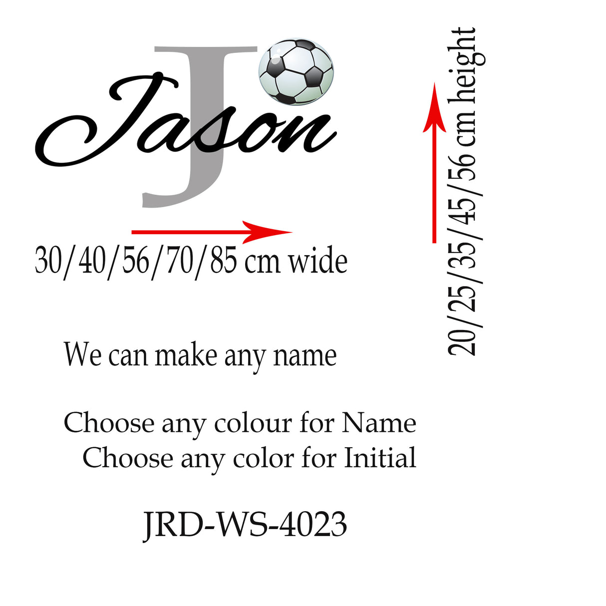 Custom Name Initial Football Wall art Stickers