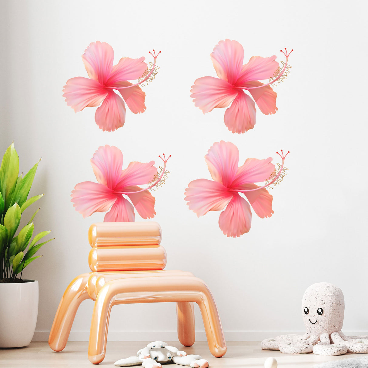 Hibiscus Flower Wall Stickers