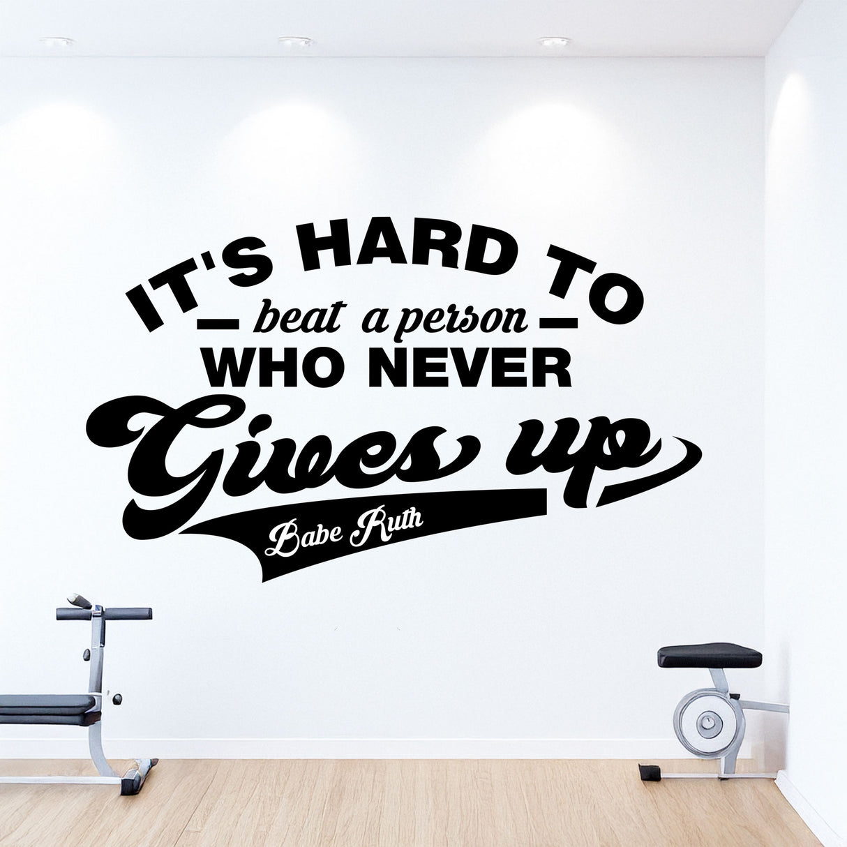 "Never Gives Up"- Inspirational quotes wall art Removable vinyl decals