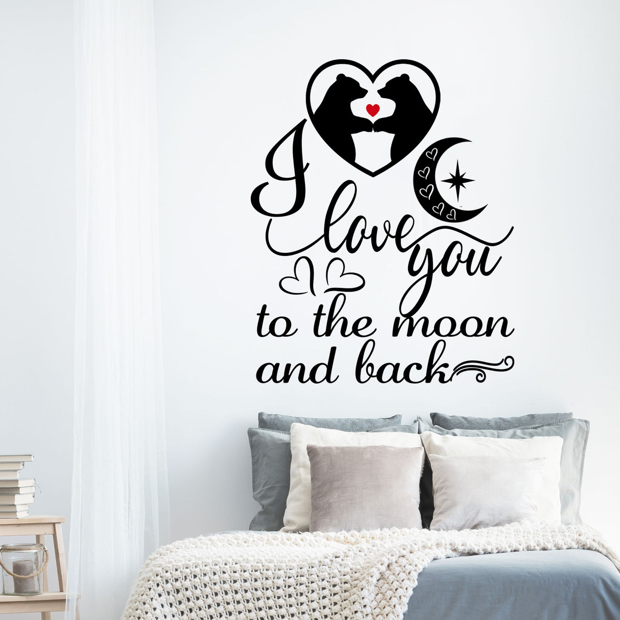 "Love you to the Moon and Back" Love quote wall art