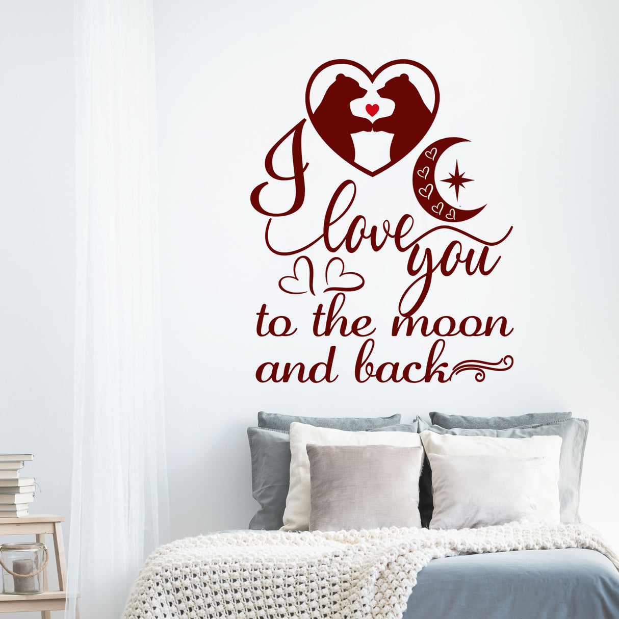 "Love you to the Moon and Back" Love quote wall art