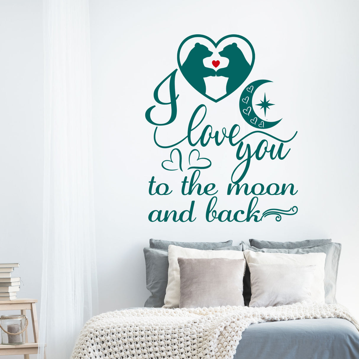 "Love you to the Moon and Back" Love quote wall art