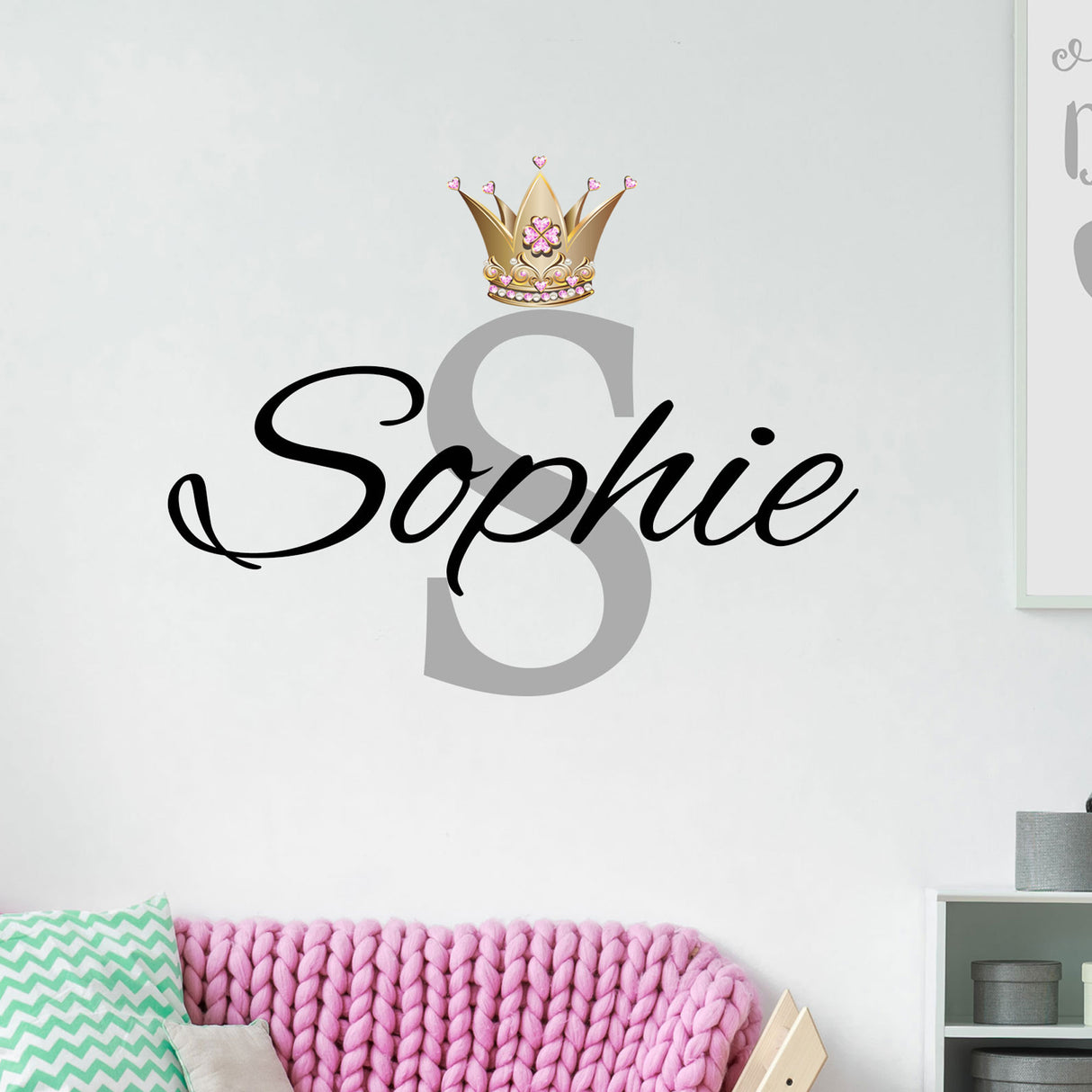 Girl Personalised Name Sticker with Initial