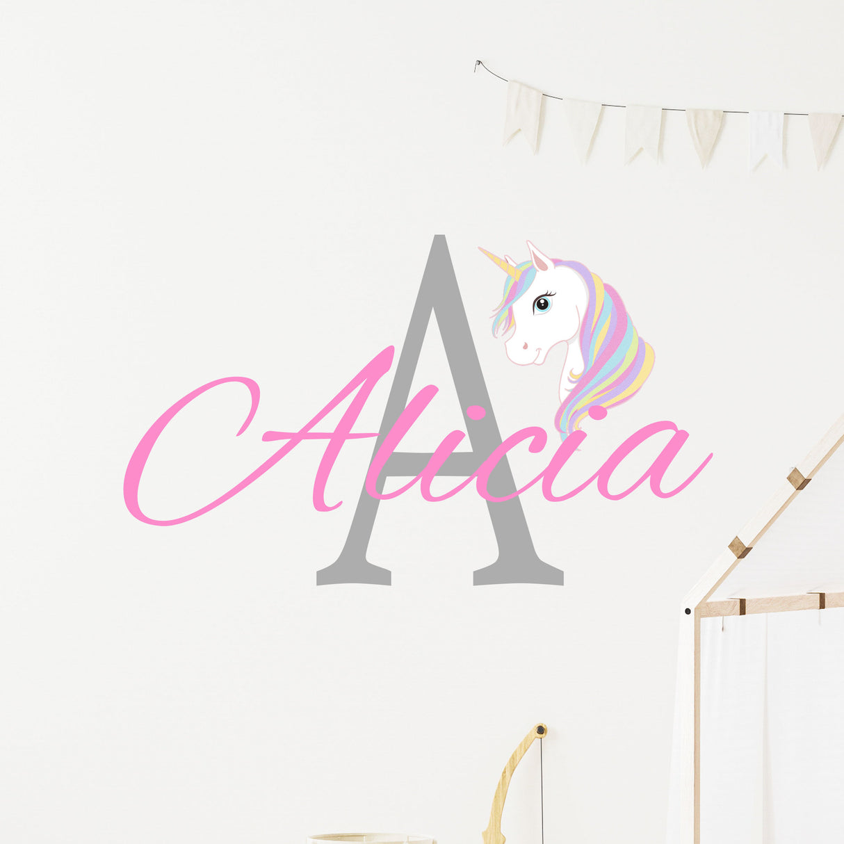 Girl Personalised Name Initial Wall Stickers