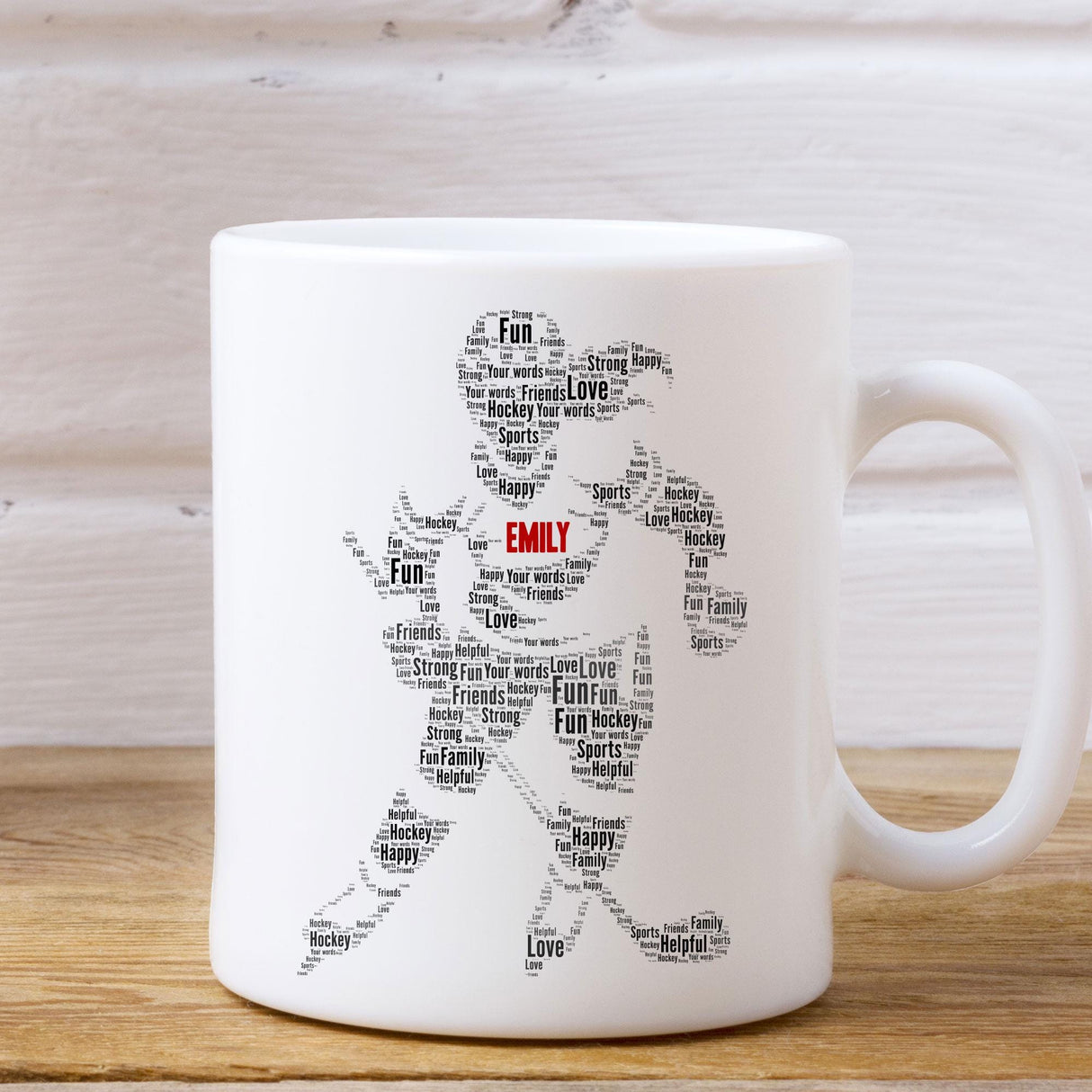 Personalised Ice Hockey Word Art Print Mug