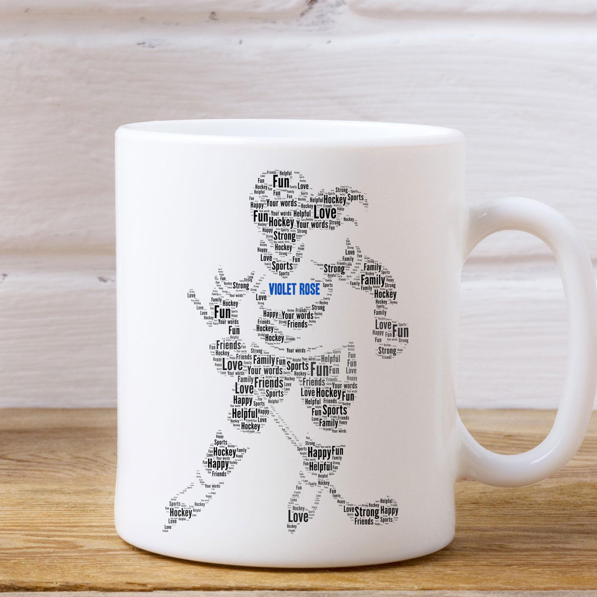 Custom Ice Hockey Word Cloud Print Mug