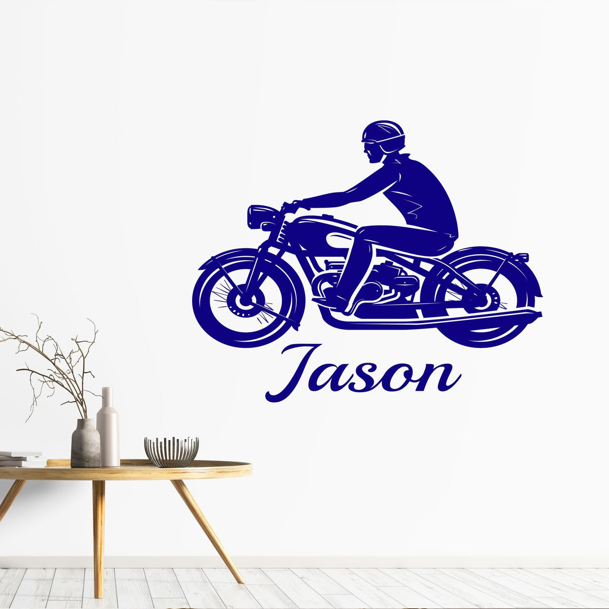 Personalised Name Motorcycle Wall Sticker