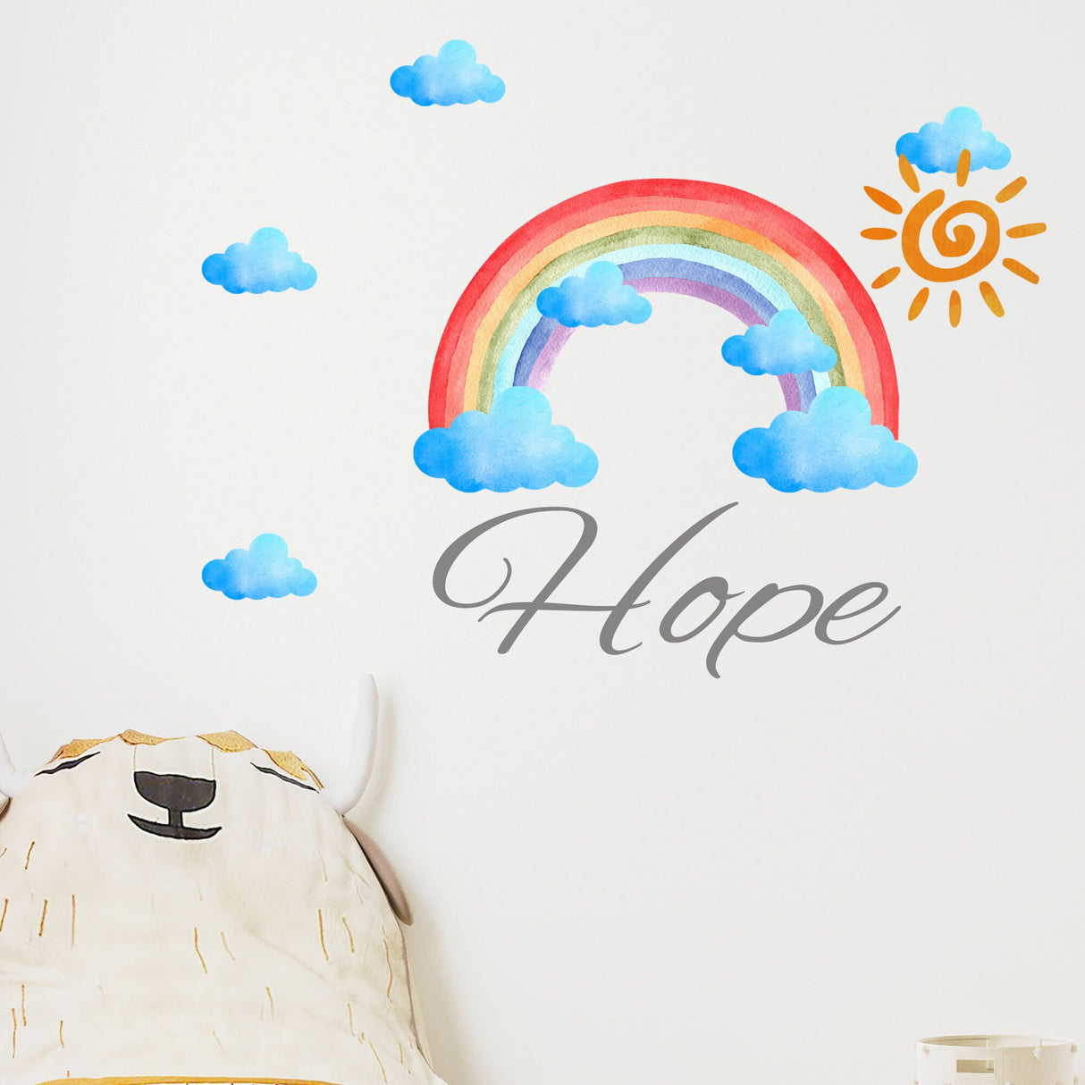 Personalised Rainbow wall stickers for kids room
