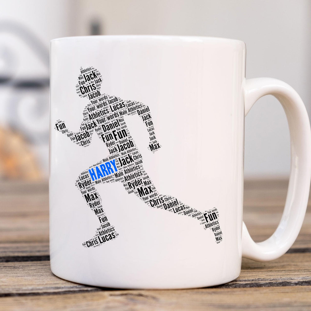 Personalised Runner Word Art Gift Mug
