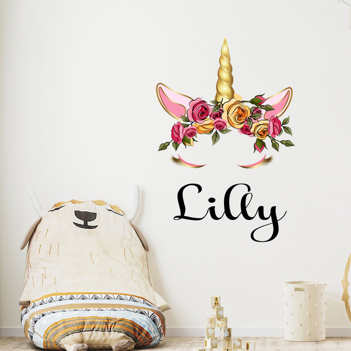 Personalised Unicorn Crown Wall Stickers