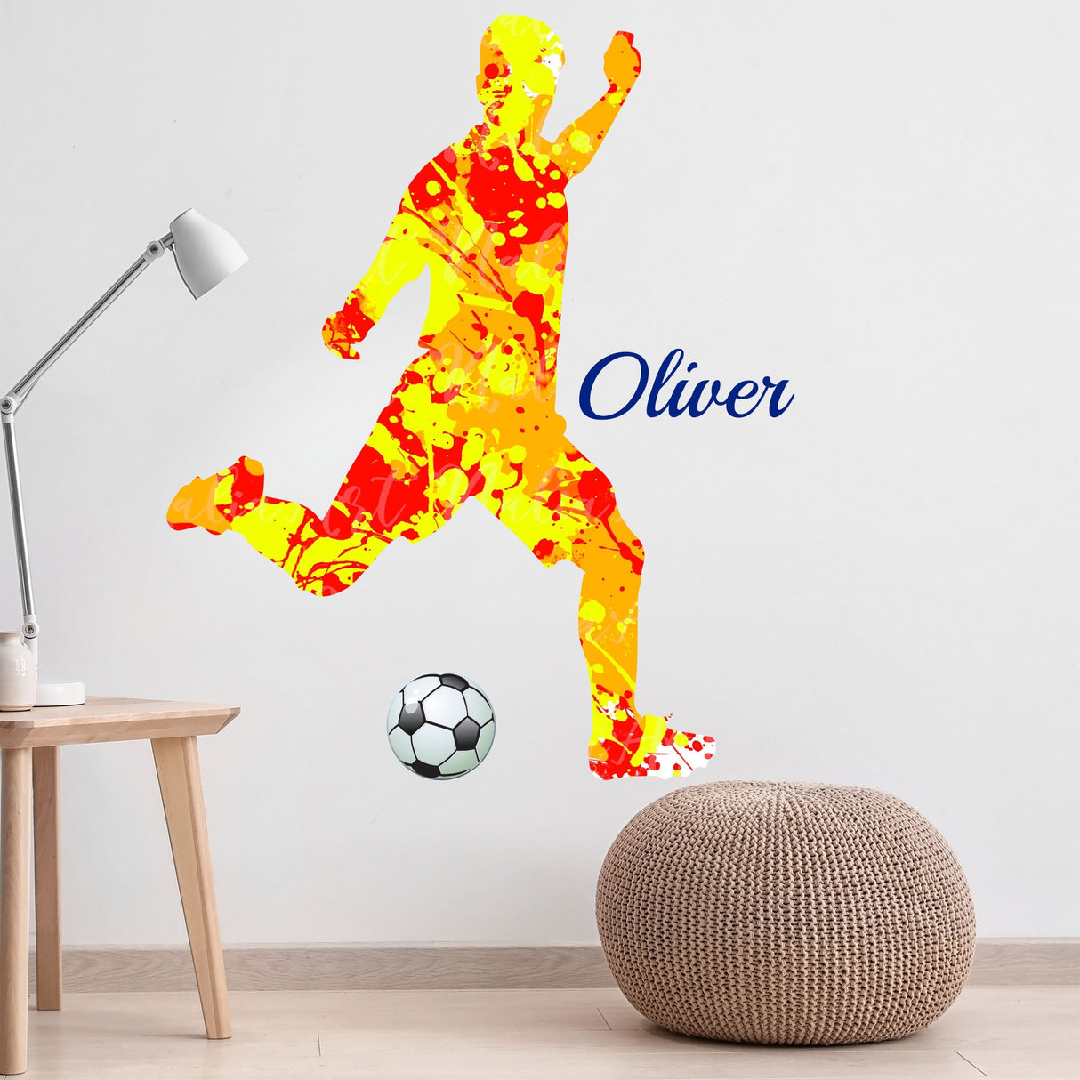 Custom male Footballer Action Wall Decals