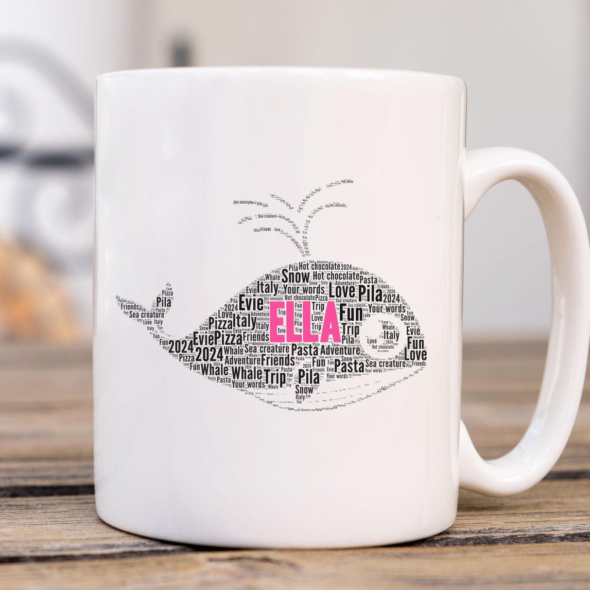 Personalized Orca Whale Word Art Printed gift Mug