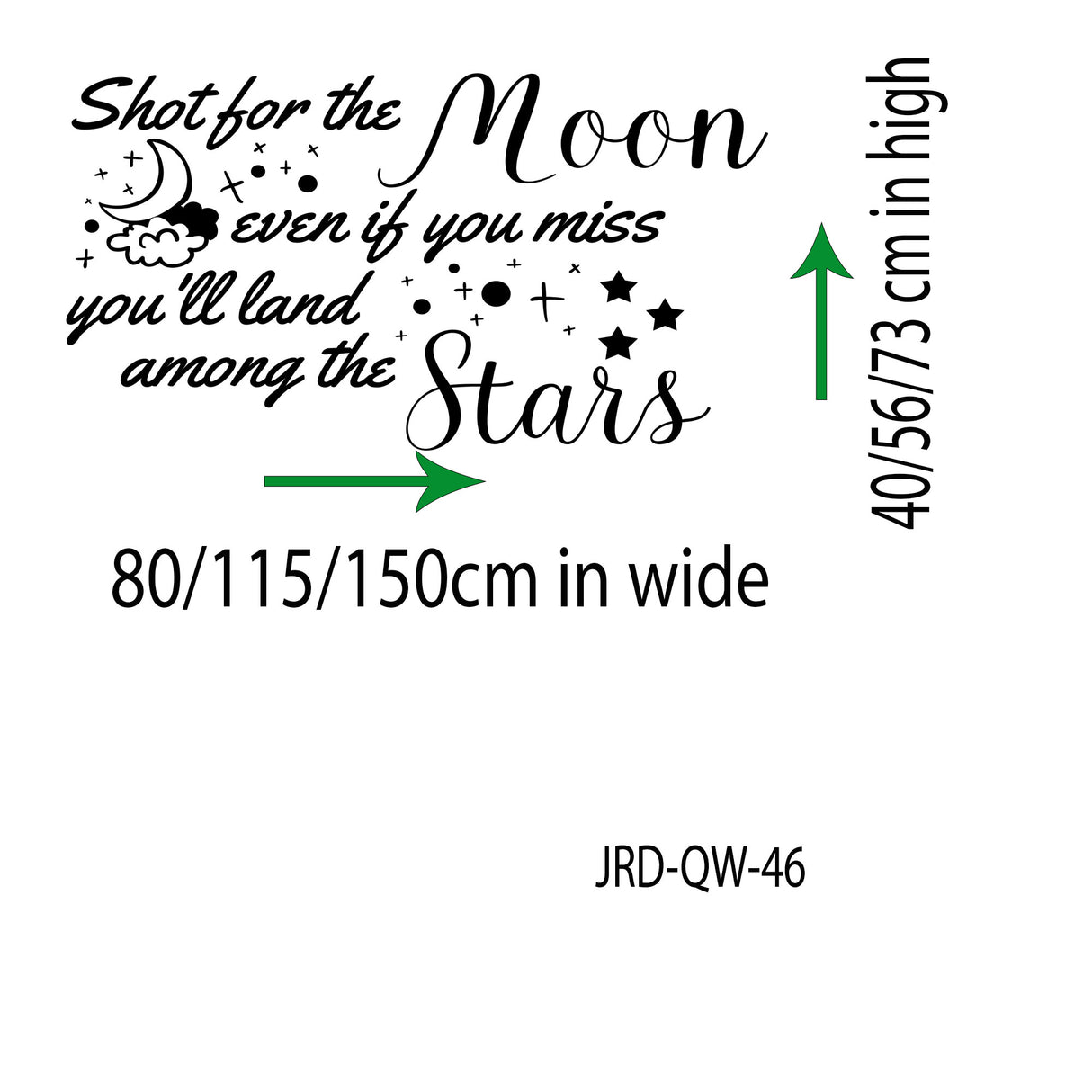Nursery quote wall stickers, Shot for the Moon - quotes wall stickers