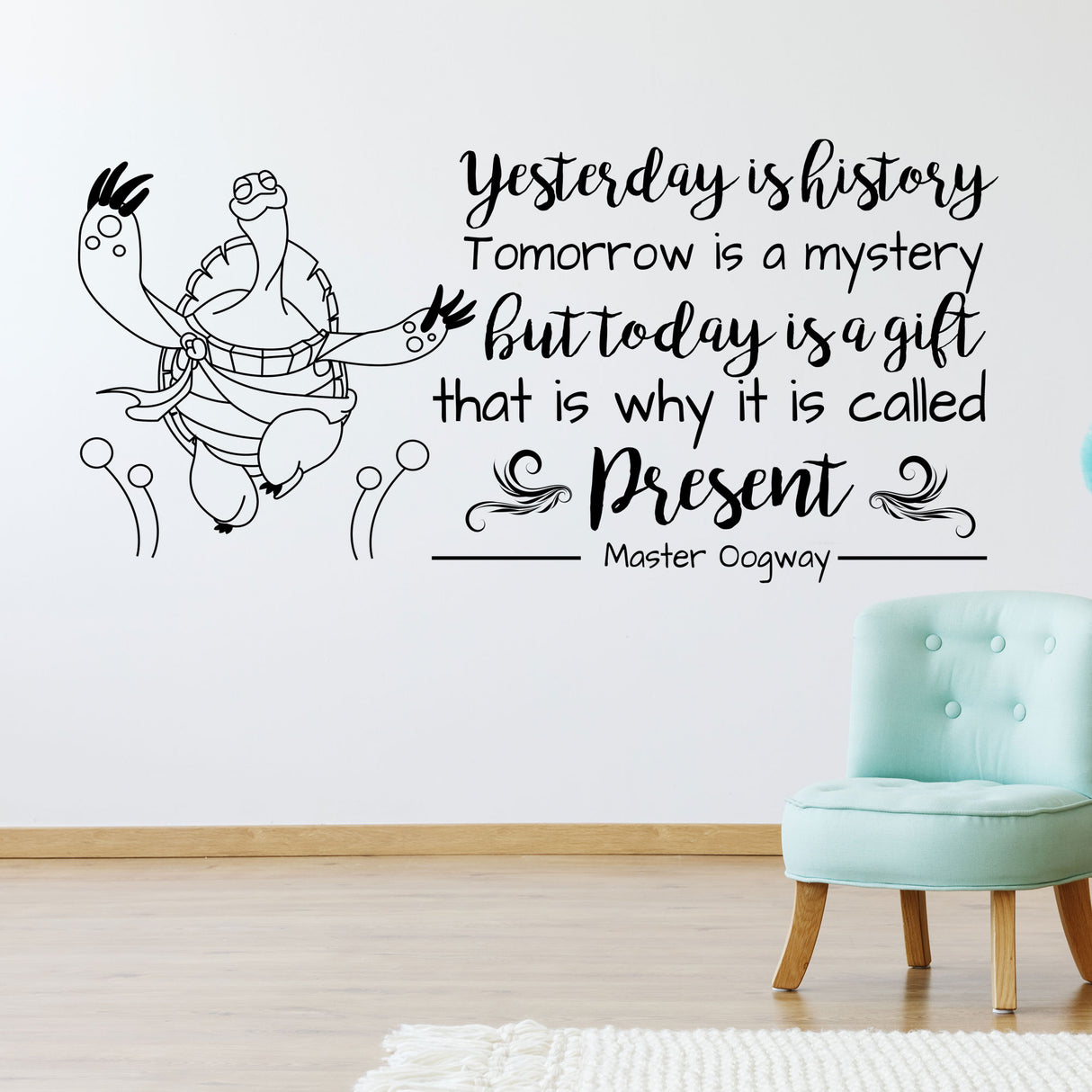"Yesterday is history, it is called Present" - Inspirational quotes stickers for walls