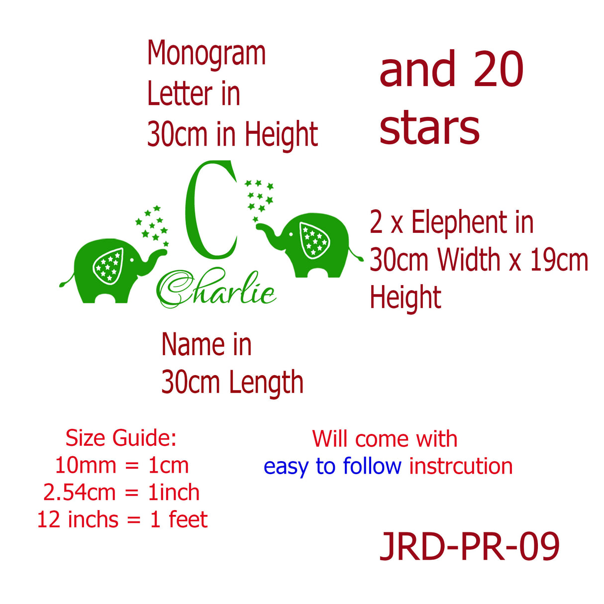 Custom Name Elephant Wall Sticker – Jungle Safari Nursery Decor for Kids Room