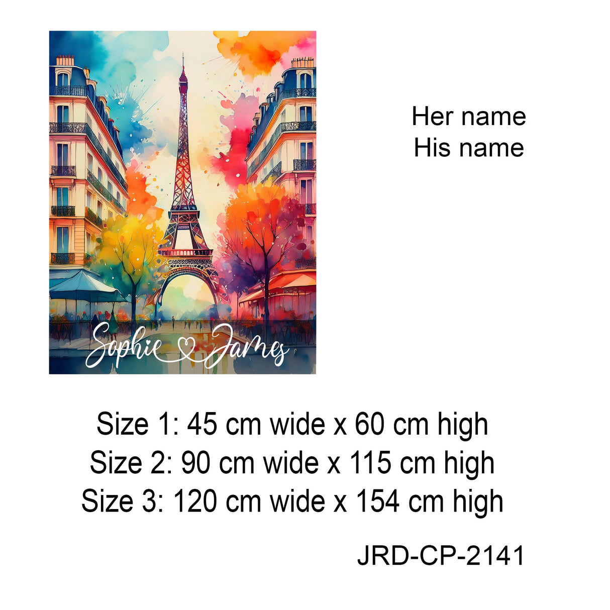 Personalized Eiffel Tower Paris Wall Stickers