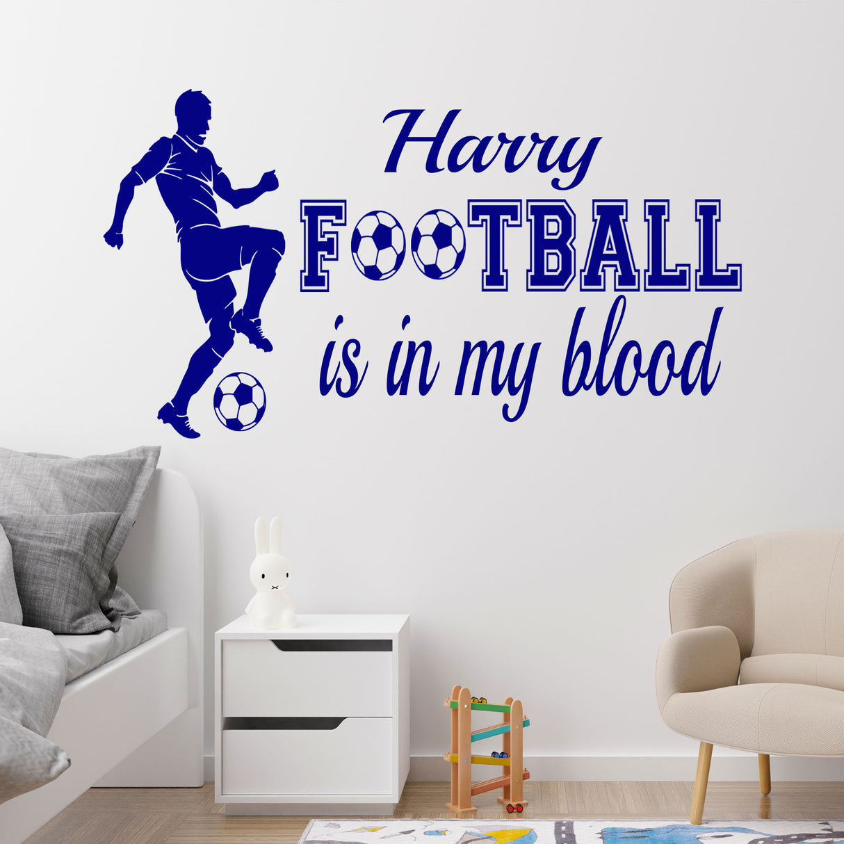 “Football Is in My Blood” Quote wall art stickers