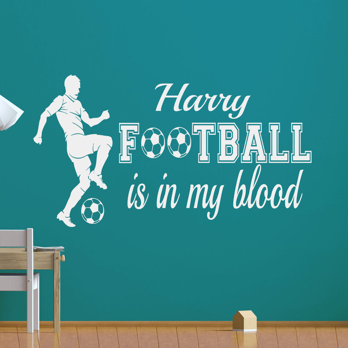 “Football Is in My Blood” Quote wall art stickers