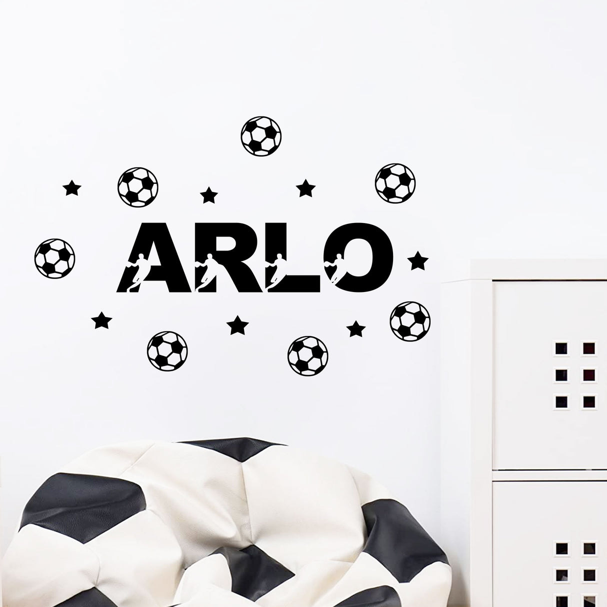 Set of Football Personalised Name Wall Sticker