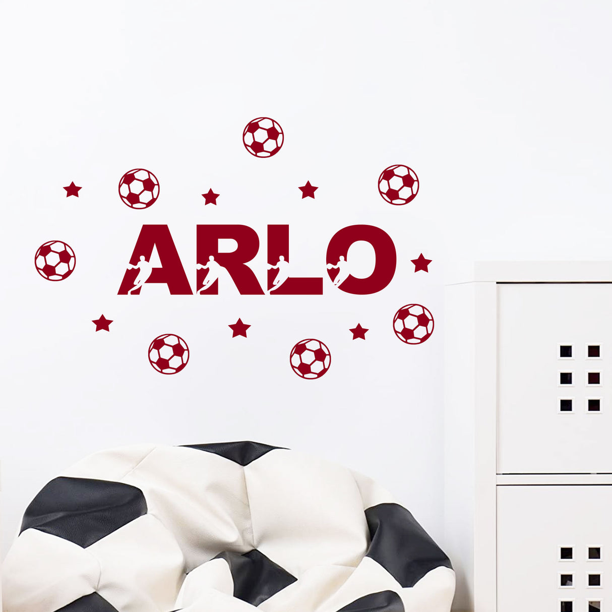 Set of Football Personalised Name Wall Sticker