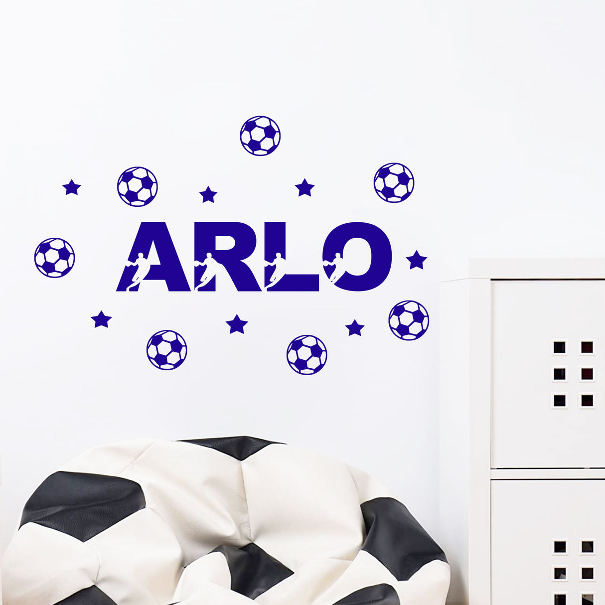 Set of Football Personalised Name Wall Sticker