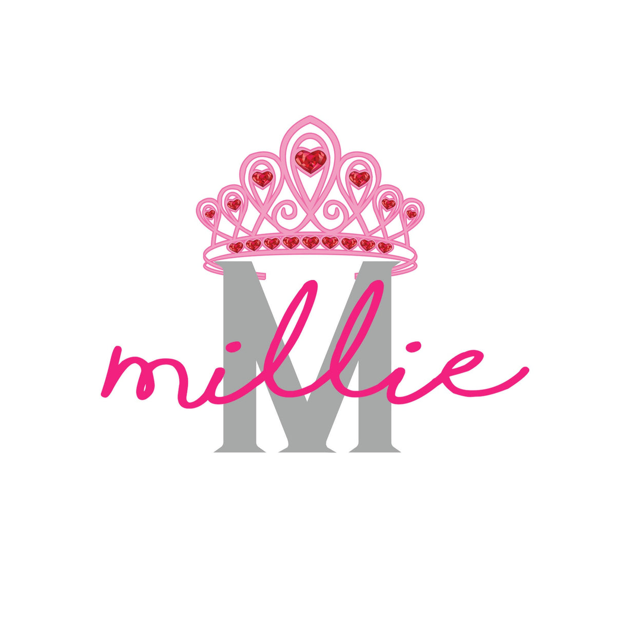 Princess Crown Wall Decal Personalised name wall stickers Initial Letter Girls bedroom baby nursery Decor Removable Vinyl
