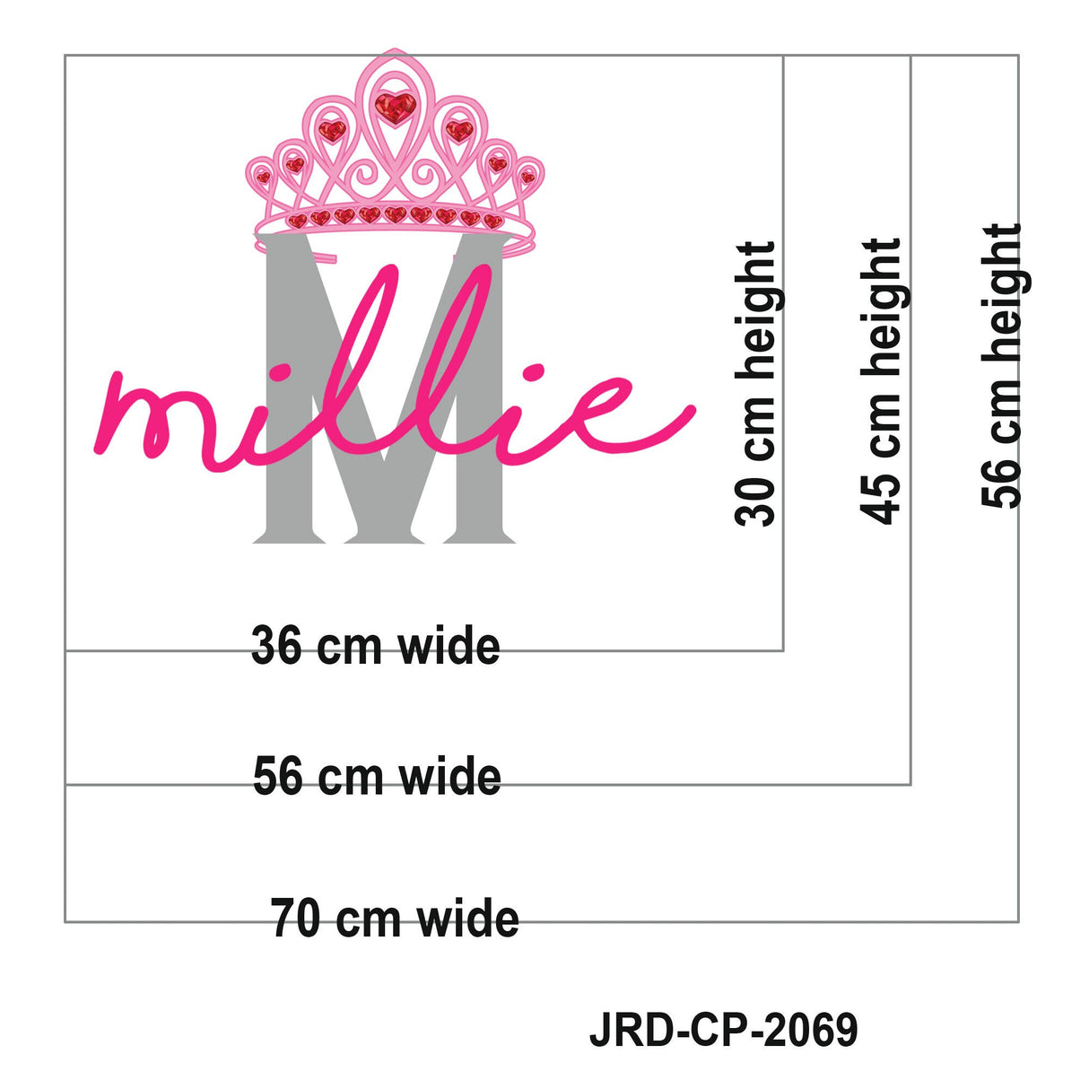 Princess Crown Wall Decal Personalised name wall stickers Initial Letter Girls bedroom baby nursery Decor Removable Vinyl